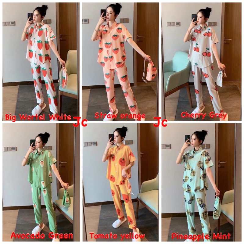 JC- Set Piyama Rayon Import CP / piyama Import tiedye Terbaru / grosir Piyama wanita kekinian