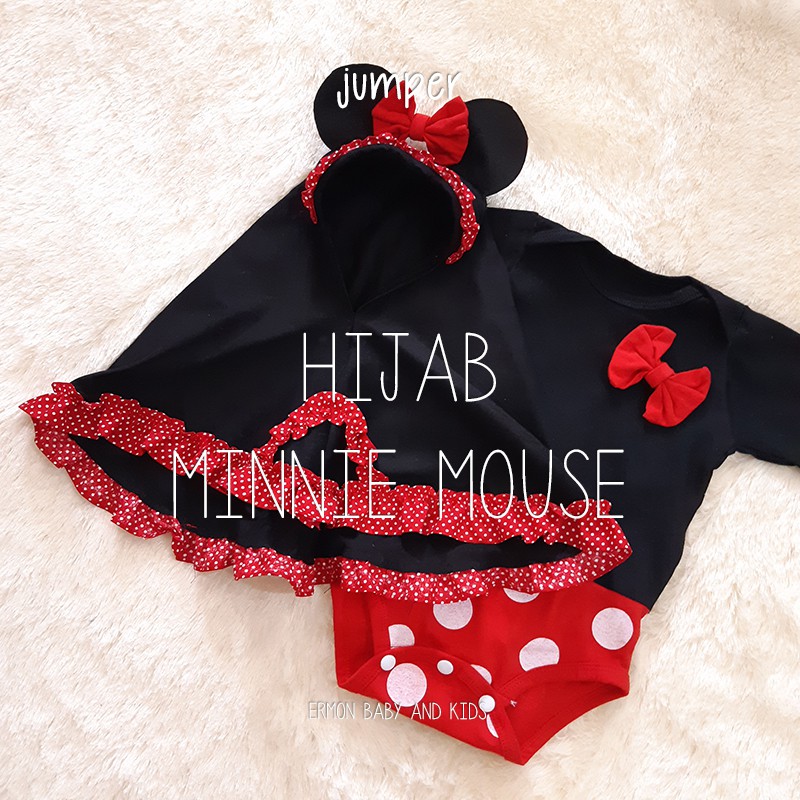 ♥️ baju bayi jumper bayi ♥️ model hijab lucu karakter minnie mouse murah ♥️