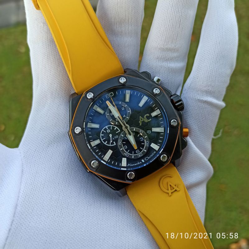 PL Jam Tangan Alexandre Christie AC9601 AC 9601 MC Kuning