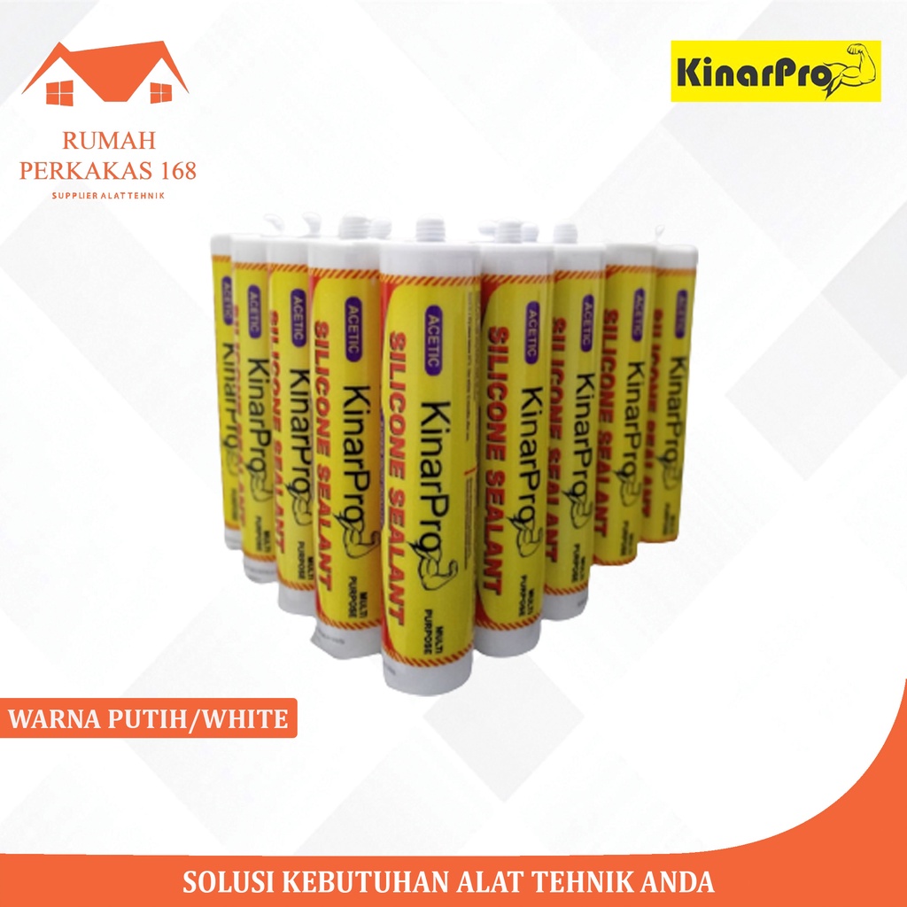 

LEM KINARPRO SILIKONE SEALENT ASAM WARNA PUTIH/WHITE/LEM SERBAGUNA