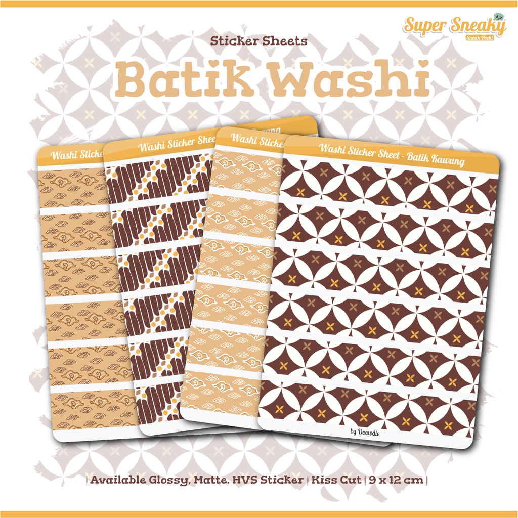 

Doowdle Batik Washi Tape Sticker Sheet