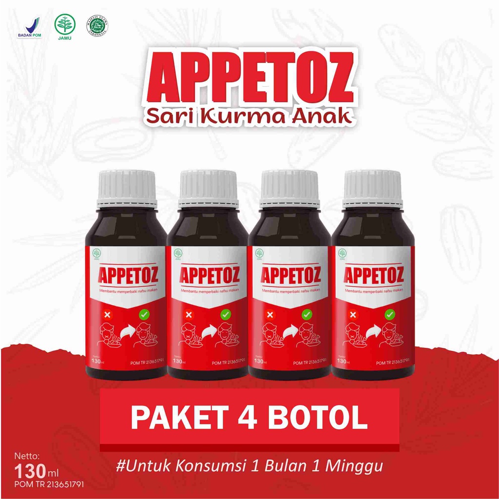 Appetoz Sari Kurma - Paket Isi 4 Botol