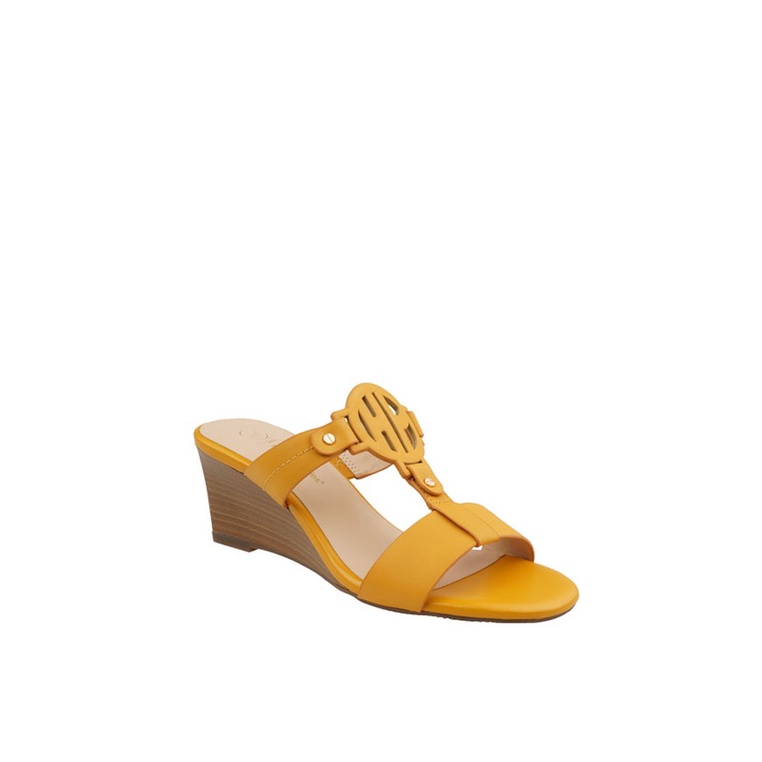 SANDAL WEDGES KULIT HUSH PUPPIES WANITA ORIGINAL TERBARU KUNING HW10