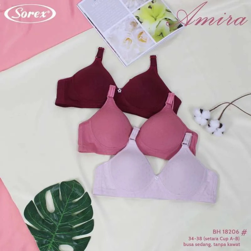 ORIGINAL BRA FASHION MOTIF CANTIK SOREX KAIT 2 BUSA TIPIS TANPA KAWAT 18202 18191 17079 17097 33449 18206 18217