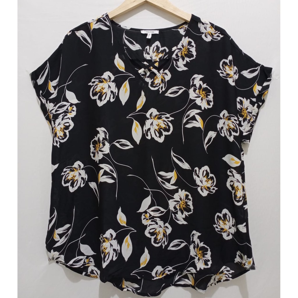 BLOUSE BIGSIZE MAURICES/BLOUSE WANITA BLACK FLORAL/BLOUSE WANITA BIGSIZE TERMURAH-1
