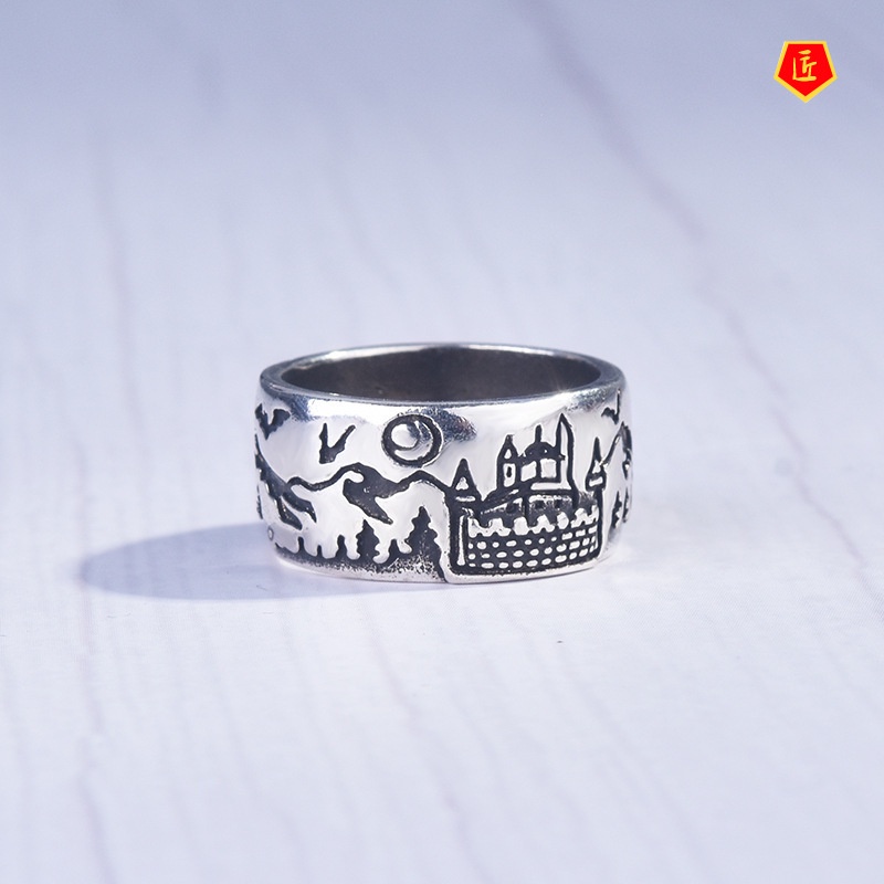 [Ready Stock]Creative Personality Carved Royal Castle Ring