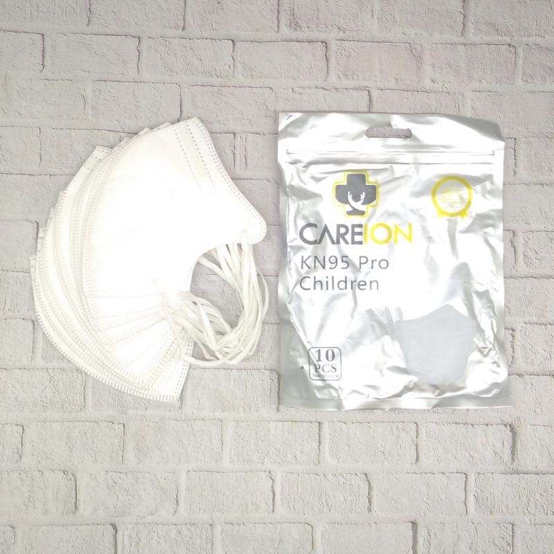 MASKER ANAK KN95 PRO HYBIRD CAREION 1PAK / DUCKBILL CAREION HYBIRD POLOS EMBOSS 5PLY 4-12 TH