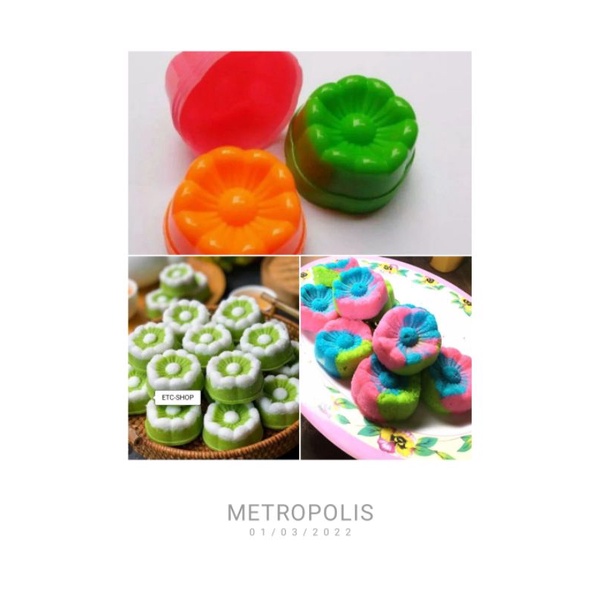 Cetakan Kue Putu Ayu/Pudding/Apem dll motif bunga sakura harga / 6 pcs