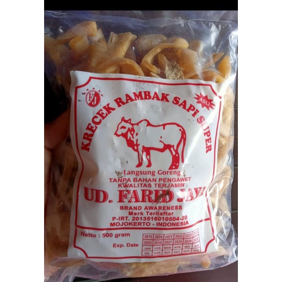 krupuk kulit sapi super/rambak mentah super500gram