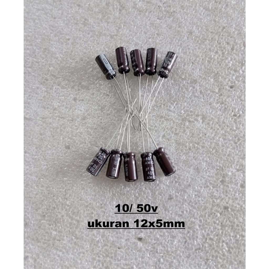 Capacitor Elco 10uf 50v 12x5 10pcs