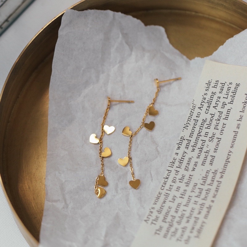 anting hati panjang titanium asli