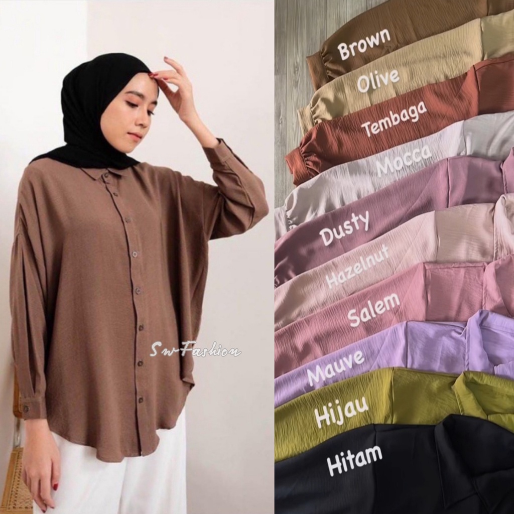 Kemeja wanita - Blouse Crinkle Premium Kemeja Formal Kerja / Sonya Kemeja Crinckle