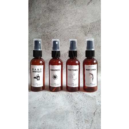 Botol Refill Travel Kit Amber 60ml Free Label Sticker