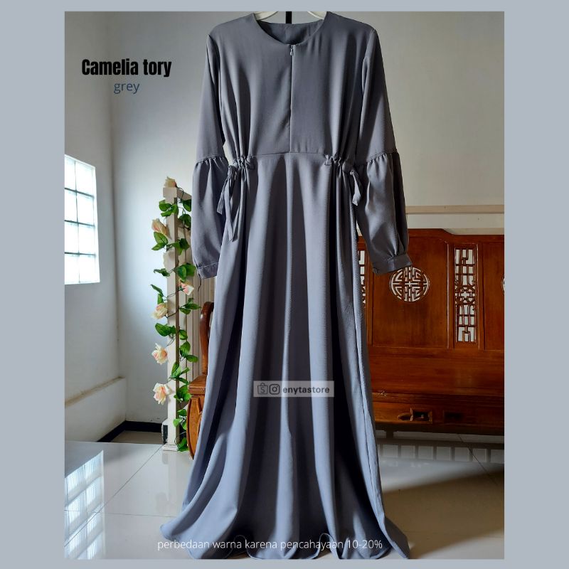 Gamis fenomenal new GLENNA Tory Burch (Camelia tory) | busui friendly | 1 kg muat 3 baju