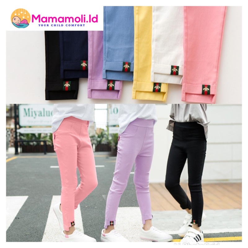 Celana Panjang Anak Perempuan / Legging Anak Perempuan Cewek / Jegging Anak Cewek / Celana Panjang Fashion Anak Bahan Katun Stretching/ Leging Anak Import / Celana Panjang Anak Remaja / Celana Panjang Anak Tanggung 3 T s.d 12 T Jeging Model Korea Import