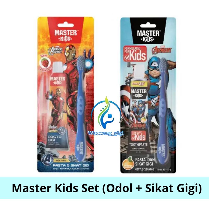 Master Kids Toothpaste SET Sikat Gigi + Odol Pasta Gigi Masterkids 50gr