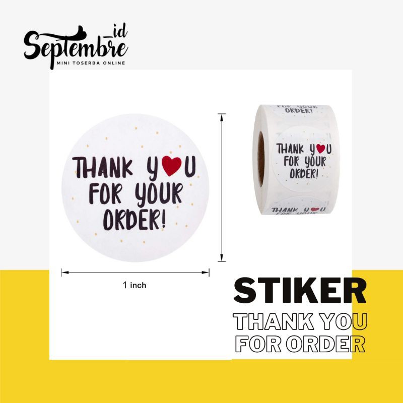 

1 pcs Stiker Thank You For Order Sticker Thank You For Order Stiker untuk Packing