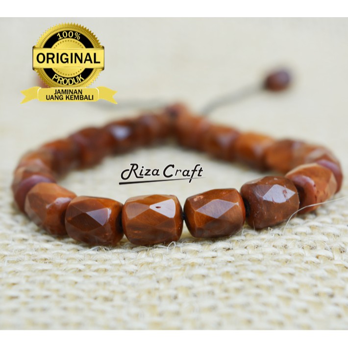 Gelang Natural Kayu Kokka Kaukah Turki Arab Asli model Kotak Marjan Cutting Unik untuk Pria Wanita b