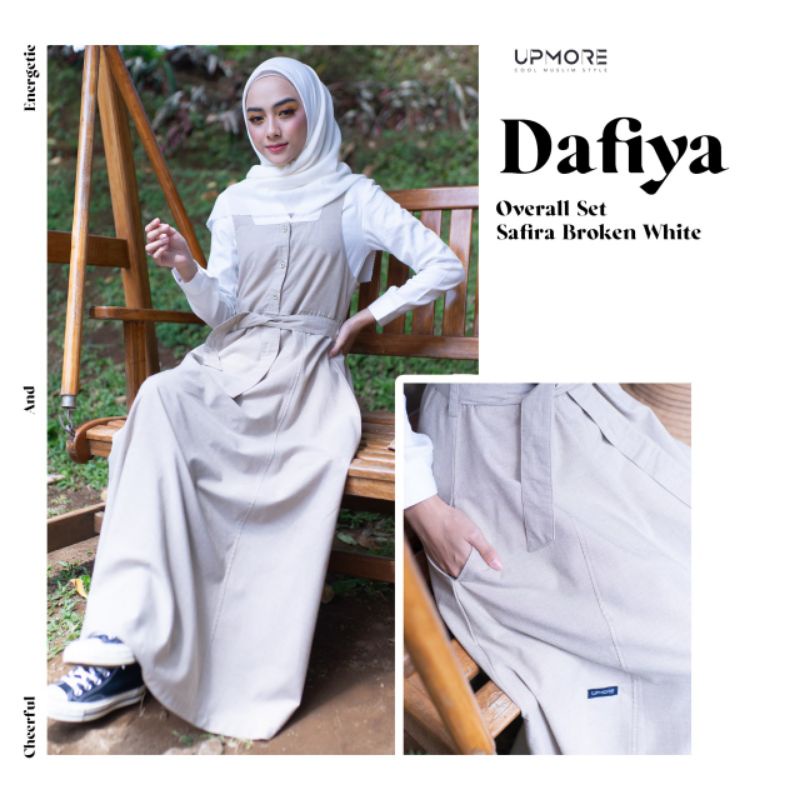 SET UPMORE DAFIYA OVERALL SET SAFIRA BROKEN WHITE SAFARI BROKEN WHITE