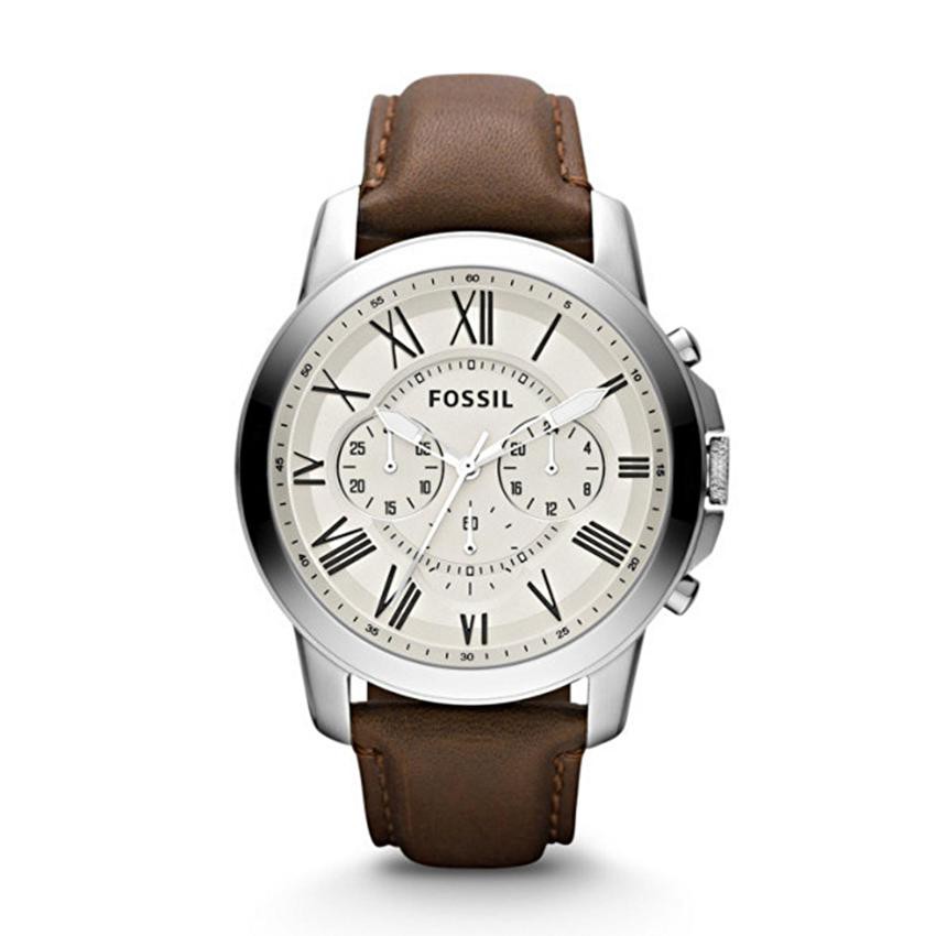 Fossil FS4735 Chronograph Brown Leather Watch   - Jam Tangan Pria