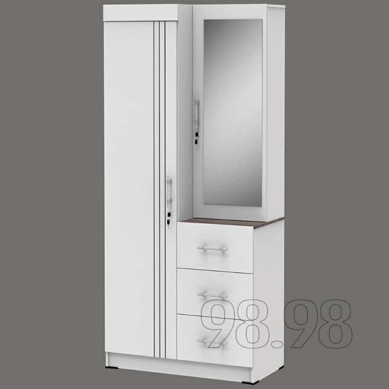 Lemari Pakaian 2 Pintu Minimalis - Lemari Pakaian Set Meja Rias - Lemari Pakaian