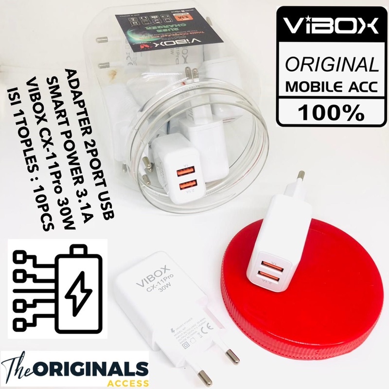 PERTOPLES BATOK CHARGER 2USB VIBOX CX11PRO 30W 3.1A SMART POWER CX11 Pro