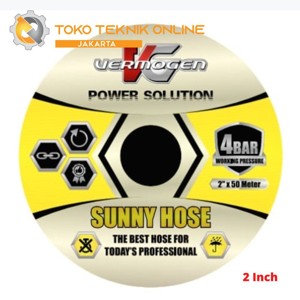 SUNNY HOSE - SELANG POMPA ALKON 2 INCH 4 BAR - 50 Meter - VERMOGEN
