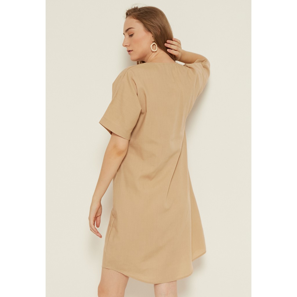 N&amp;A - SUNDAY DRESS BEIGE - Dress / Dress Wanita / Dress Sehari-Hari / Dress Korea / Pakaian Wanita