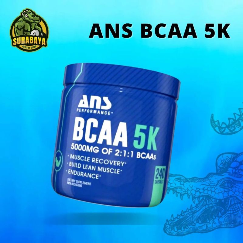 ANS BCAA 5K 240 CAPSULES ANS PERFORMANCE BCAAS 5 K 240 KAPSUL SUPLEMEN FITNES GYM ASAM PROTEIN AMINO