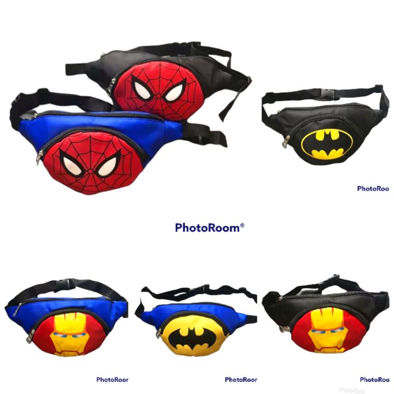 Tas selempang anak motif superhero lol gratis jam led