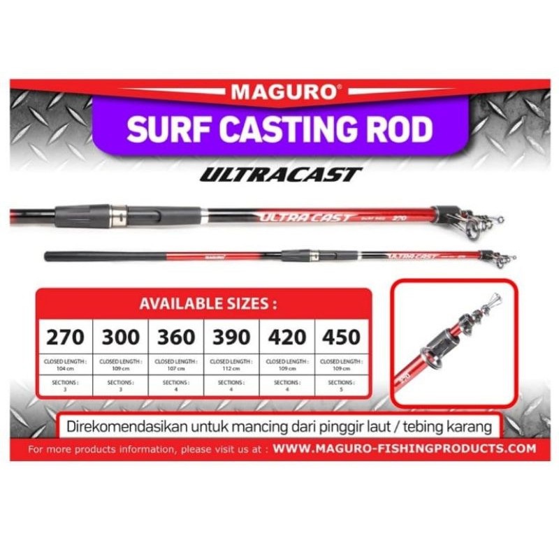 Joran Surf Joran Karang Joran Laut Antena Magguro Ultracast Ultra cast 270 300 360 420 450 Kuat Medi
