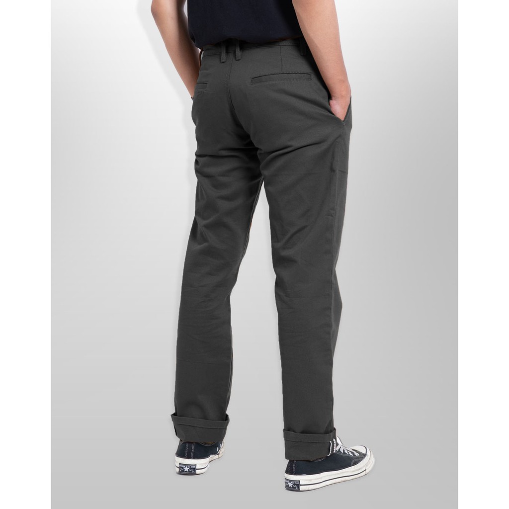 Morgen Slim Straight Chino Pants - Dark Grey