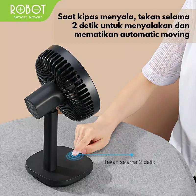 Robot RT-BF12 Oscillating USB Desk Fan 4000mAh