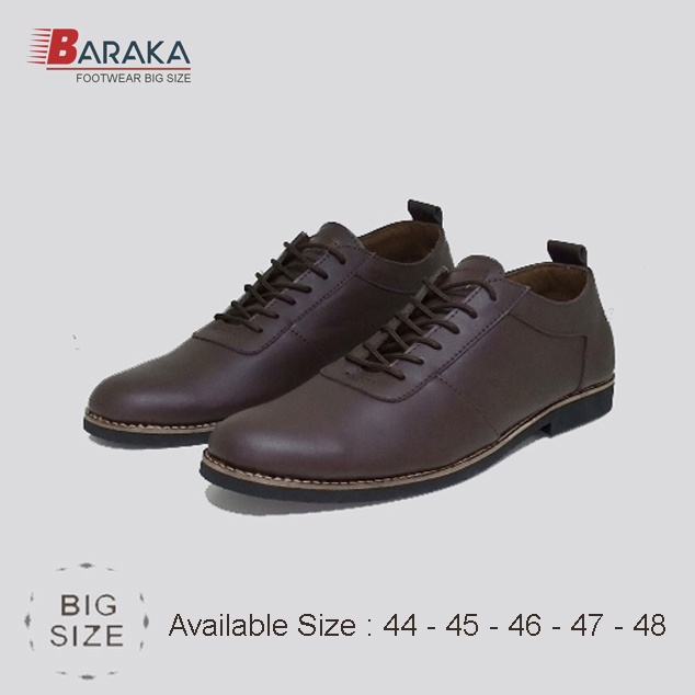 Sepatu Pantofel Pria Ukuran Besar Jumbo BIG SIZE 44 45 46 47 48  ZGX-06 kulit cokelat-brown Sepatu Casual Formal Untuk Kerja Pesta Kuliah main gaya trendy