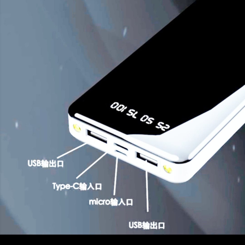 PowerBank RGK P368 Isi Real Full 12.000mAh 2.1A Fast Charging Dual USB LED Power Display