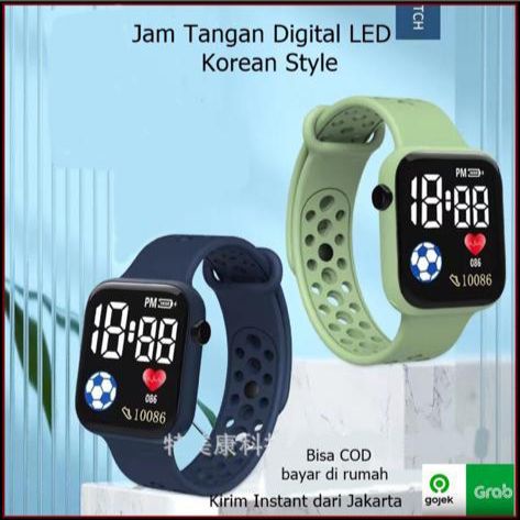 JAM TANGAN PRIA WANITA DIGITAL LED WATCH STRAP RUBBER