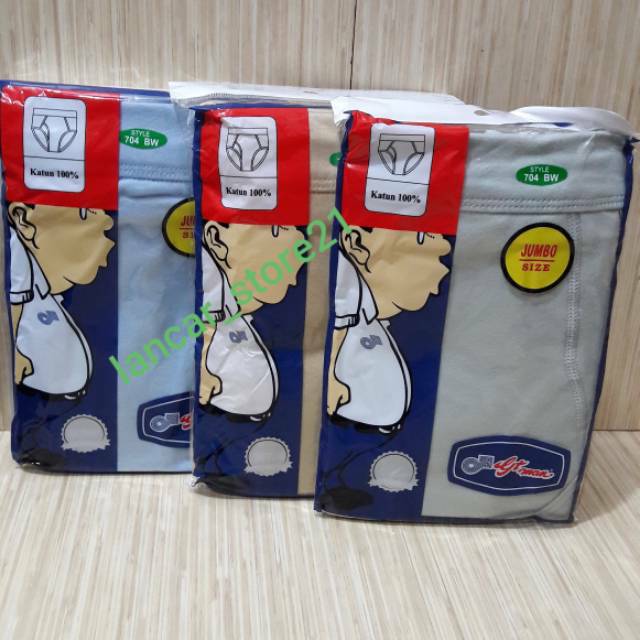 3PCS CELANA DALAM GT MAN 704 BW JUMBO PRIA(CELANA DALAM GTMAN BW JUMBO PRIA)