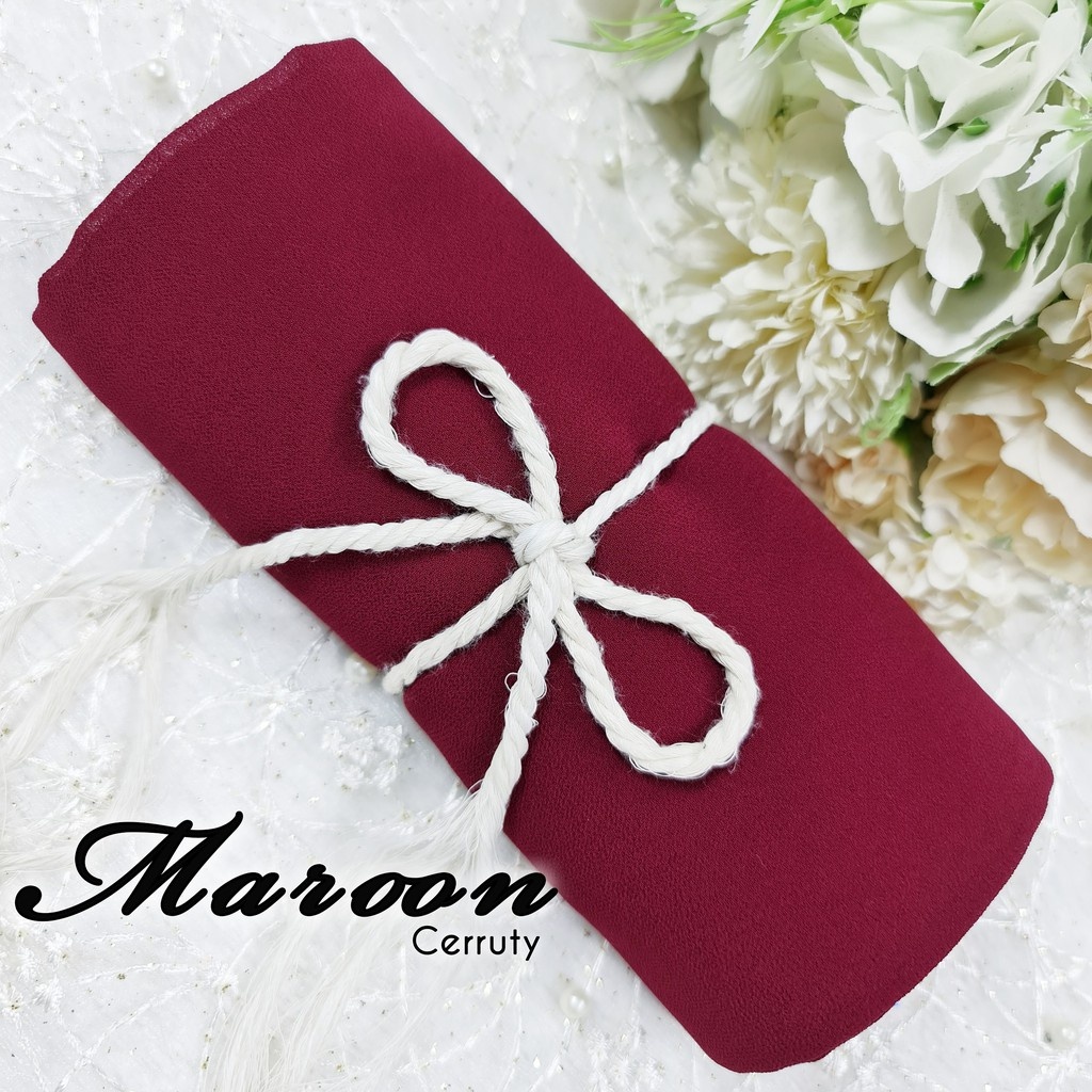 Part 1 Pasmina Polos Ceruty Baby Doll Pilih Warna [ Pilih Warna ]-marron