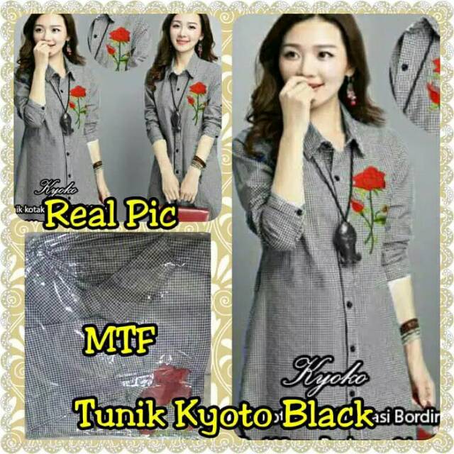 Tunik murah kiyoko bordir/hem tunik/tunik bordir bunga