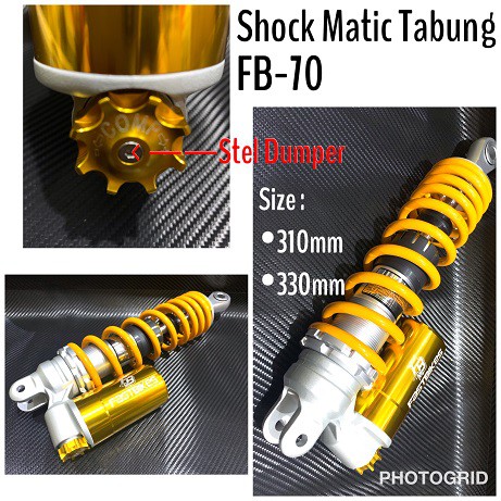 Shock Matic Tabung Bawah Singel Shock 310mm 330mm tabung Gold per Yellow Shockbreaket Tabung Bawah Mio Xeoun Soul Fazzio Fino Beat Scoopy Genio Vario 110 125 150 Click 110 125 FOURSIX_46