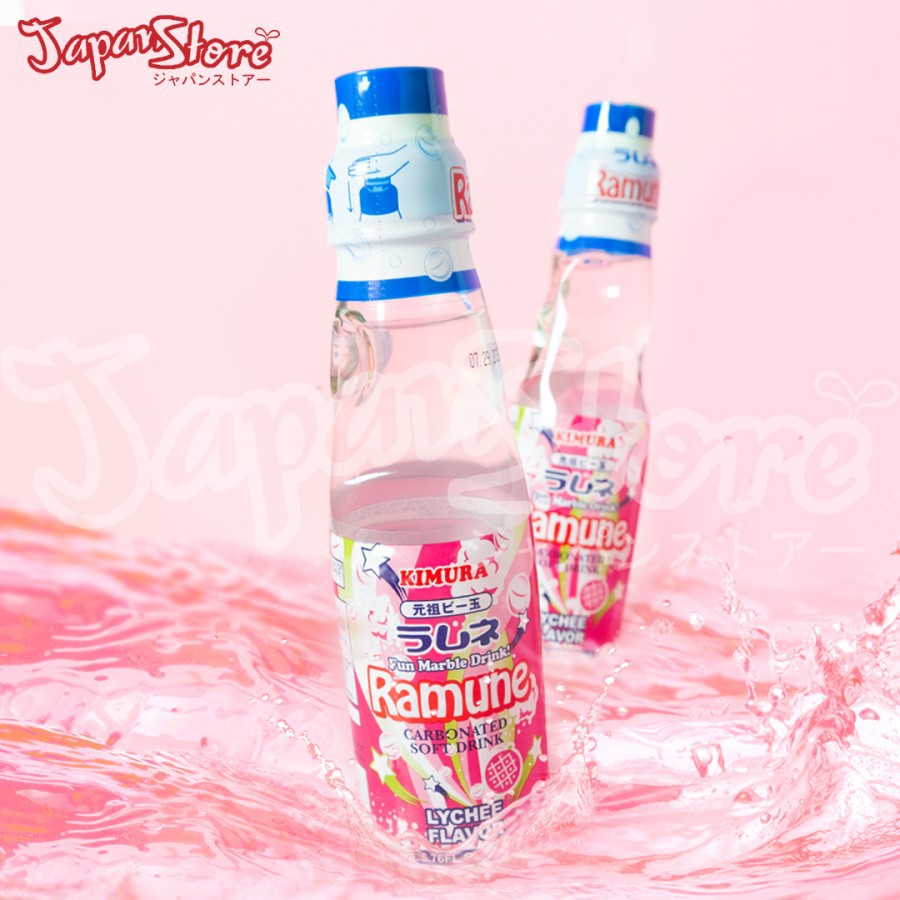 

Kimura Ramune Lychee 200 ml [Minuman Soda Jepang Tutup Kelereng]