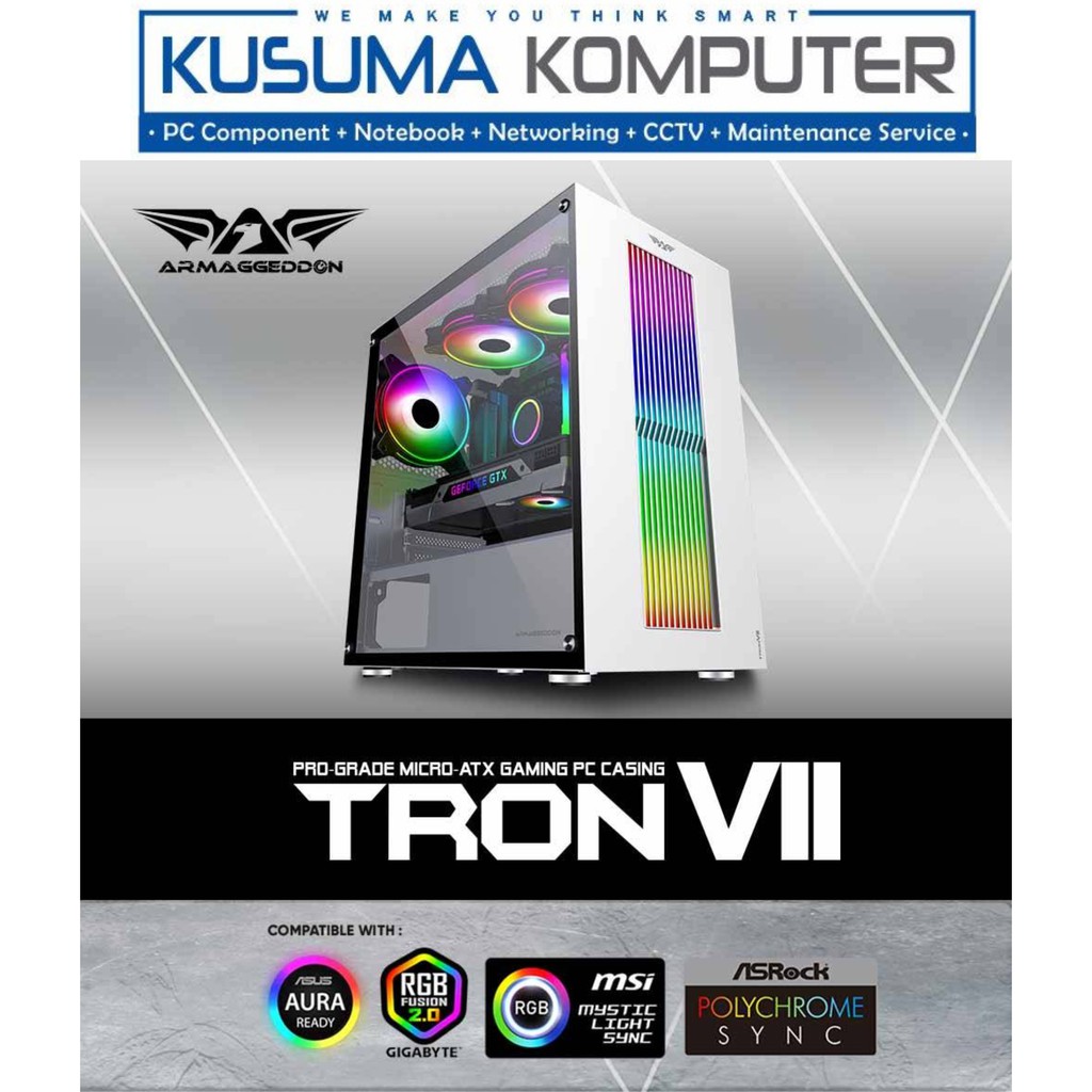 Armaggeddon Tron VII White Micro ATX Casing PC