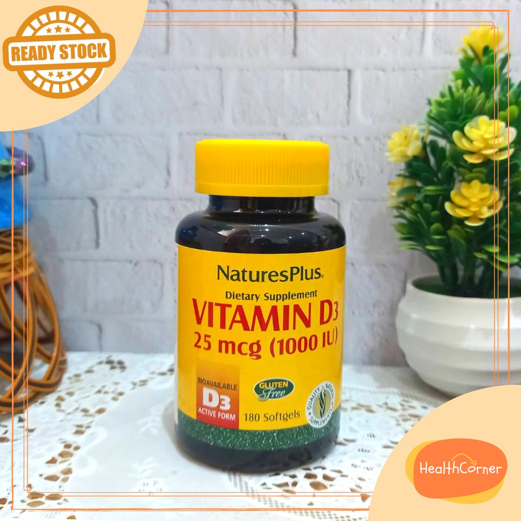 Nature's Plus Vitamin D3 25mcg (1000 IU) 180sgl