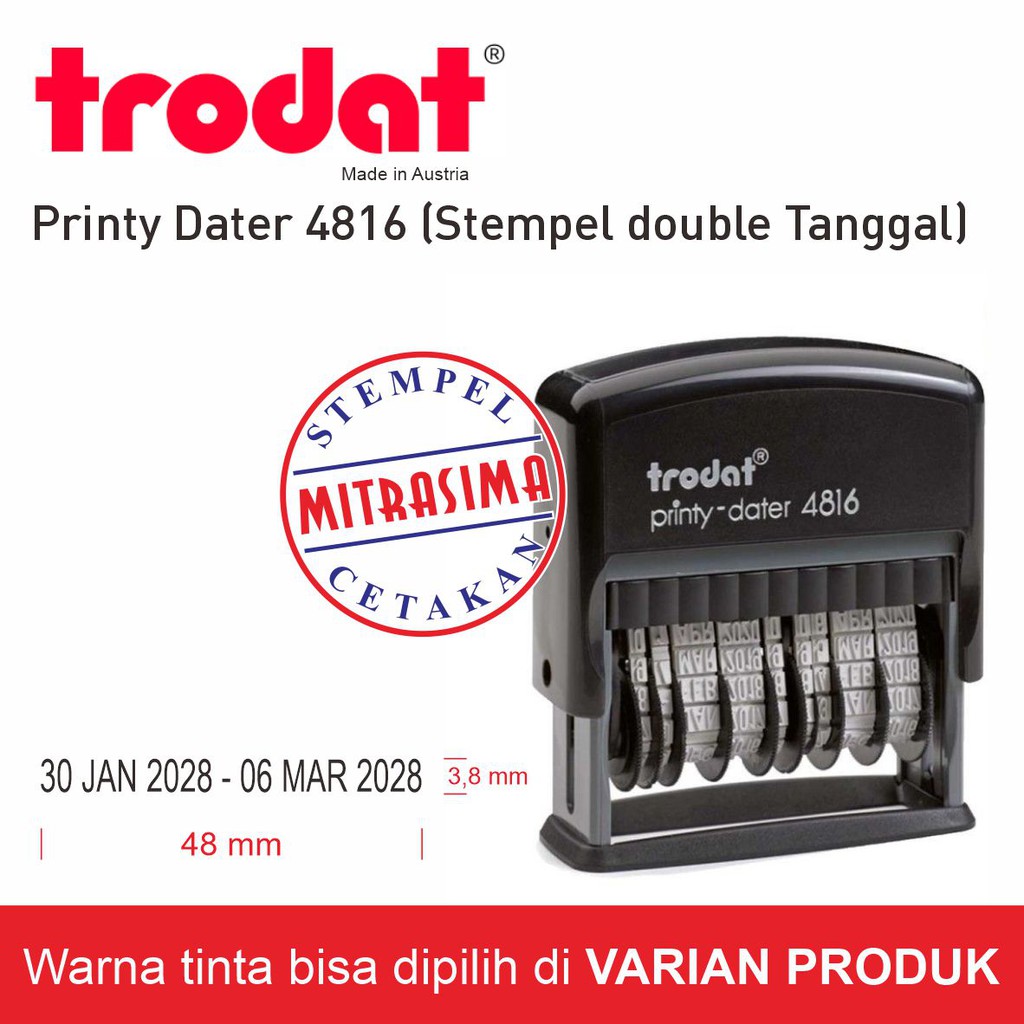 

Stempel Trodat 4816 ( Printy dater - Stempel double tanggal )