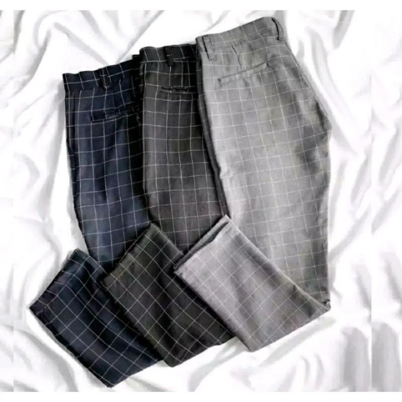 CELANA TARTAN PANJANG PRIA MOTIF KOTAK KOTAK LONG PANTS BEST