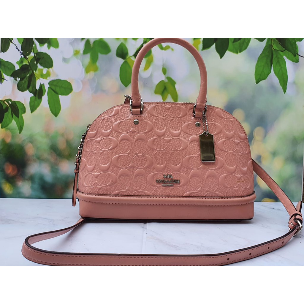 Tas Second Coach Signature Debossed Patent Mini Sierra Petal ORIGINAL