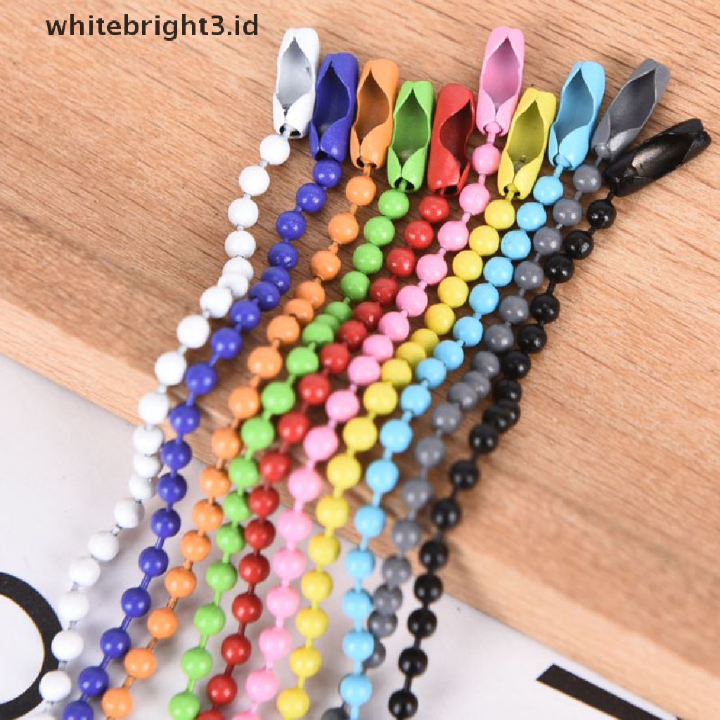 (whitebright3.id) 10pcs / Set Gantungan Kunci Manik-Manik Bola 2.4MM Warna-Warni Untuk Membuat Perhiasan DIY