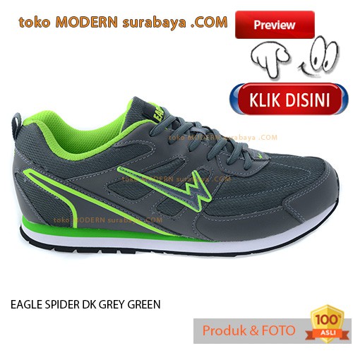 UKURAN JUMBO   EAGLE SPIDER DK GREY GREEN sepatu olahraga kets casual snecker