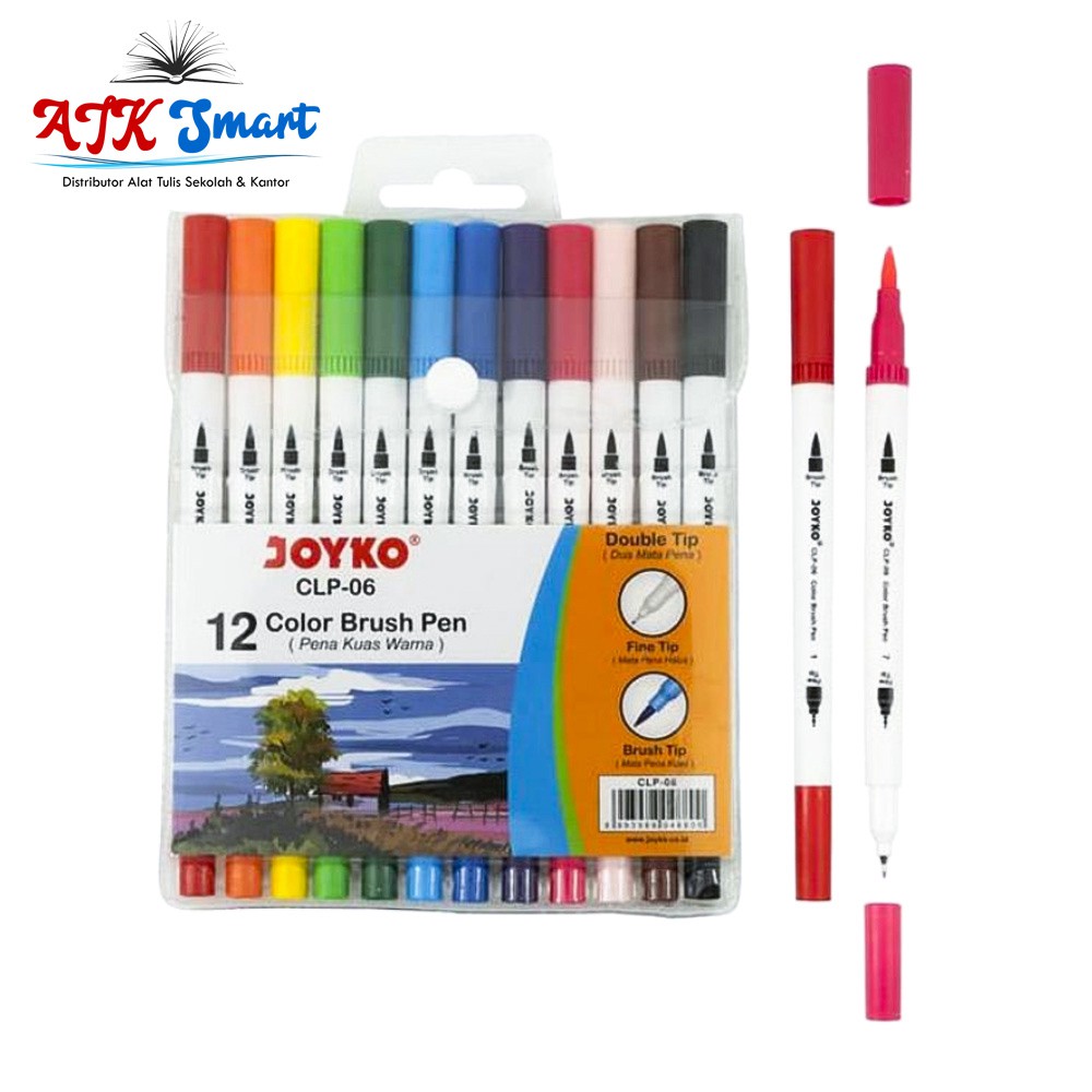 

Joyko Color Brush Pen double tip Set (12-warna)