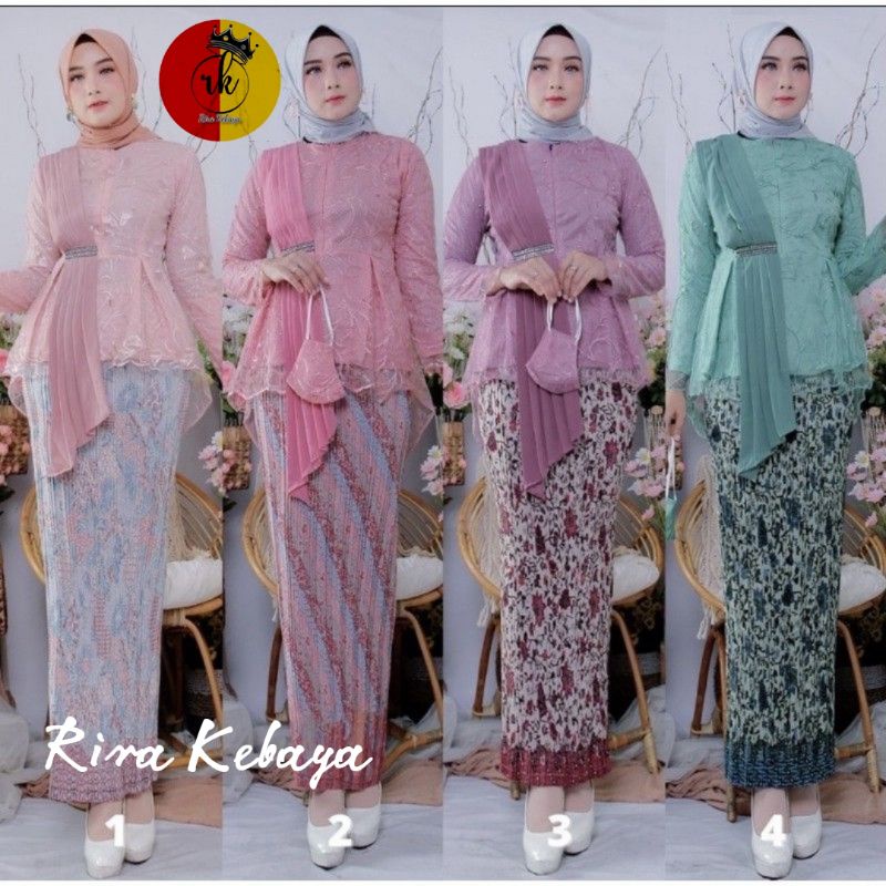 Seragam Kebaya Selendang Terlaris Blouse selendang Premium Nikahan Kebaya Aurora Selendang Murah